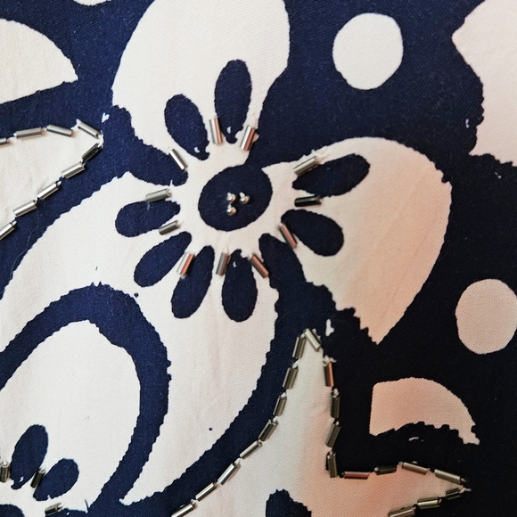 Free People Shift Dress, Geodesic Dunes Ivory Combo Beaded, Sz M - Picture 7 of 7